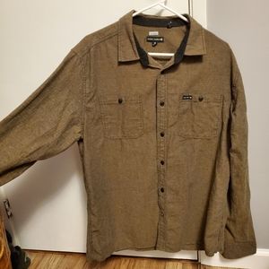 Brown/Olive Herringbone Button Down
